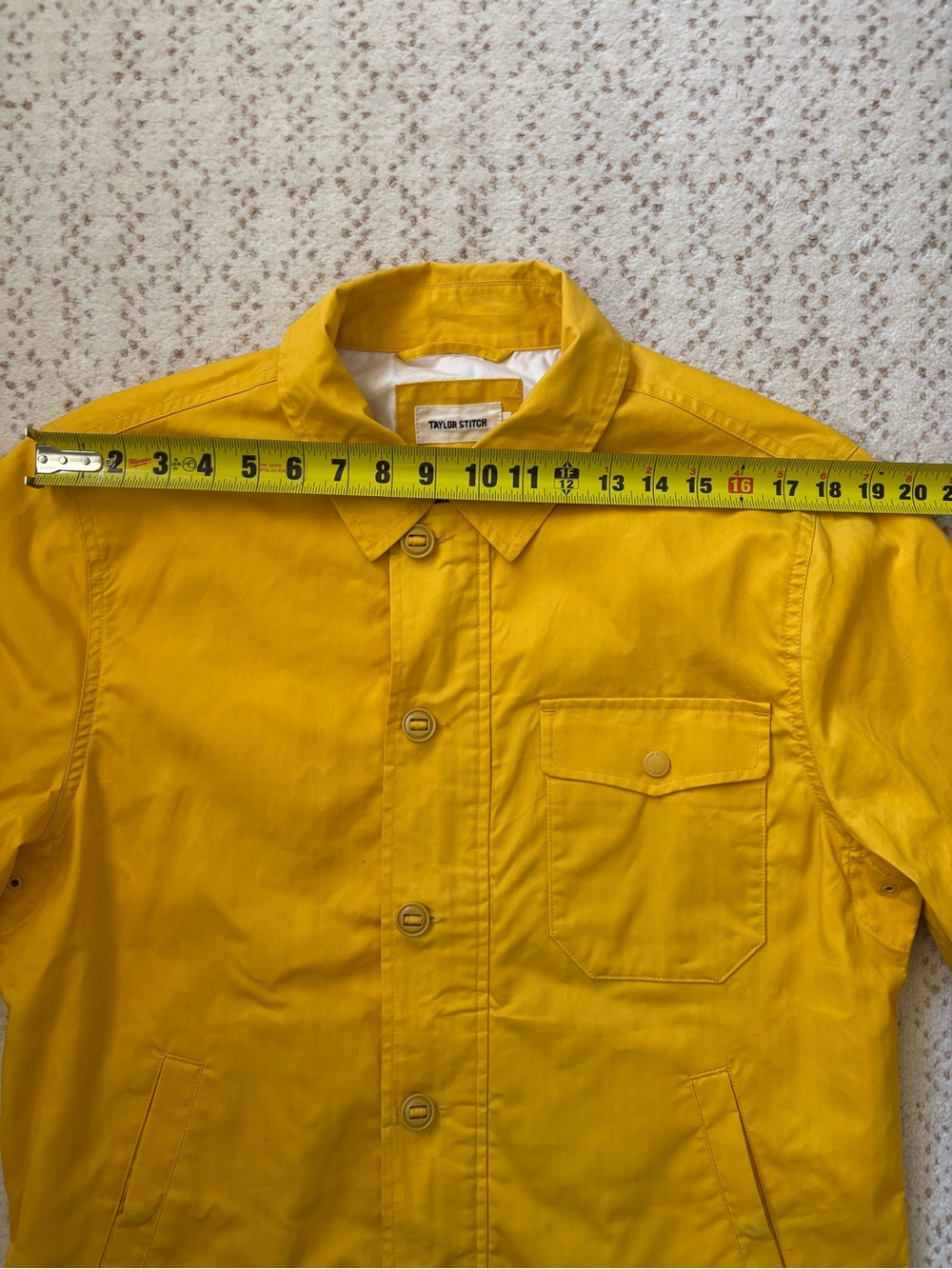 Taylor Stitch Watts Chore Utility Rugged Outdoor Waxed Jacket Canary Size 40/M - Picture 14 of 16